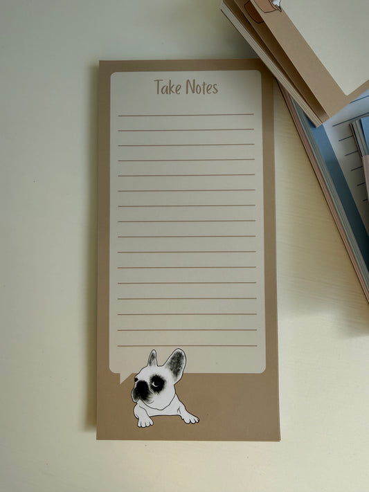 Frenchie "Take Notes" DL Notepad - Tan