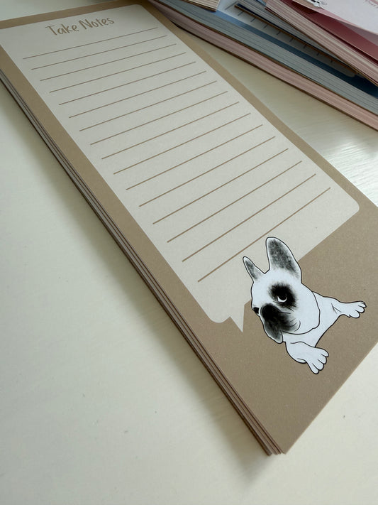 Frenchie "Take Notes" DL Notepad - Tan
