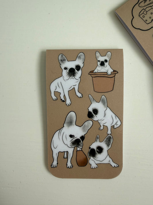 Frenchie Magnetic Bookmark (The Whole Gang) - Tan