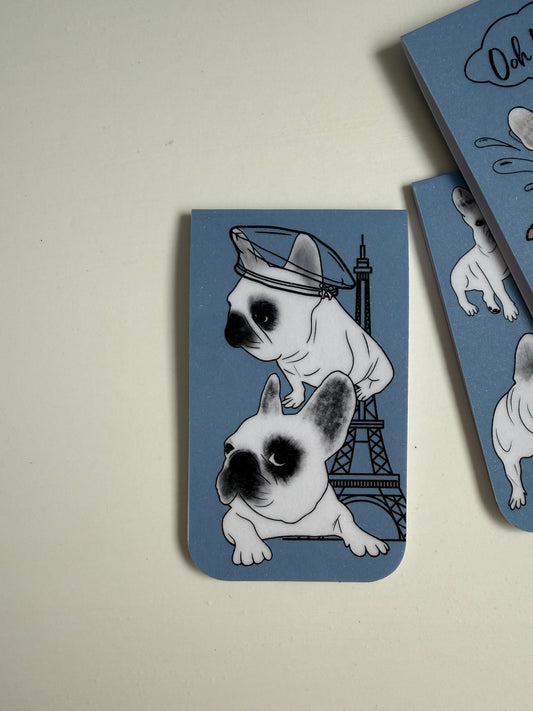 Frenchie Magnetic Bookmark Parisian - Chambray Blue