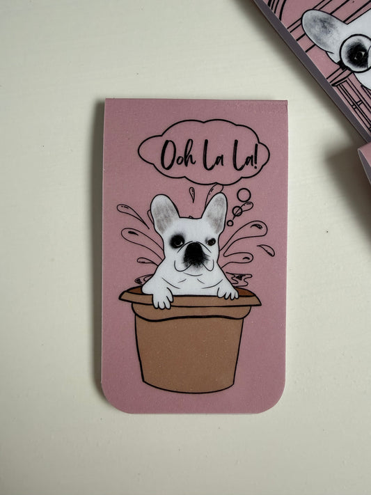 Frenchie Magnetic Bookmark (Spa & Snacks) - Dusty Pink