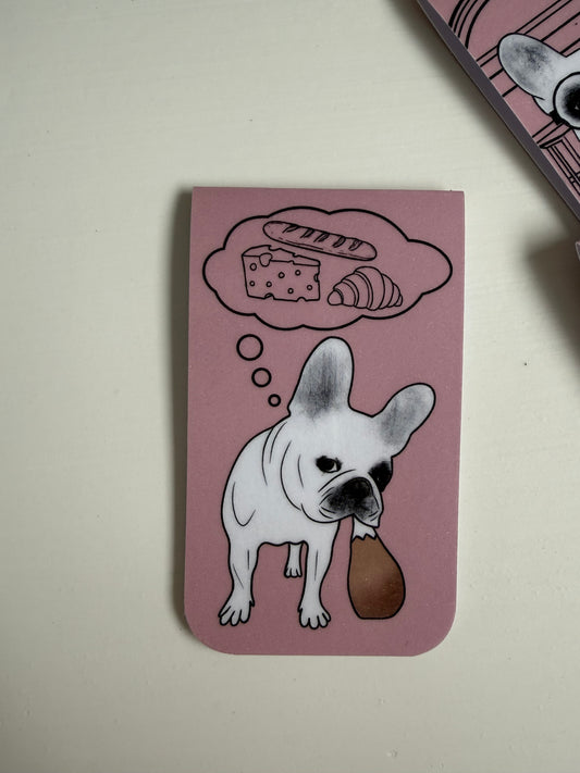 Frenchie Magnetic Bookmark (Spa & Snacks) - Dusty Pink