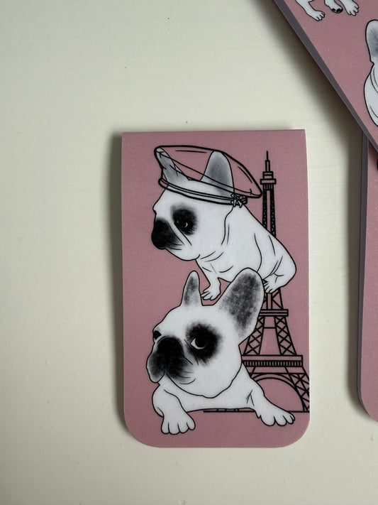 Frenchie Magnetic Bookmark Parisian - Dusty Pink