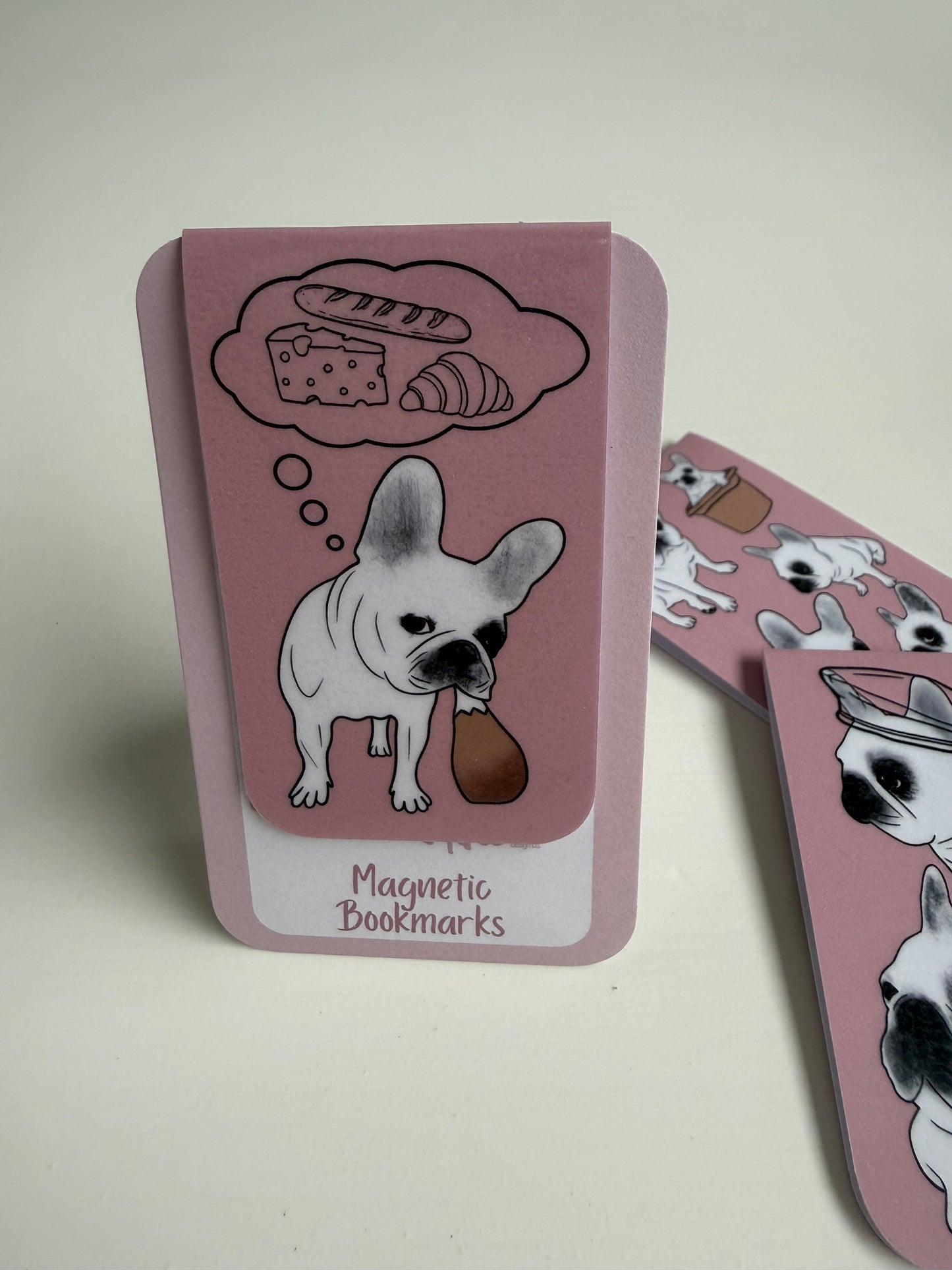 Frenchie Magnetic Bookmark (Spa & Snacks) - Dusty Pink