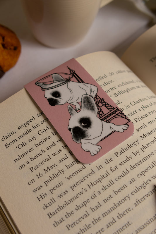 Frenchie Magnetic Bookmark Parisian - Dusty Pink