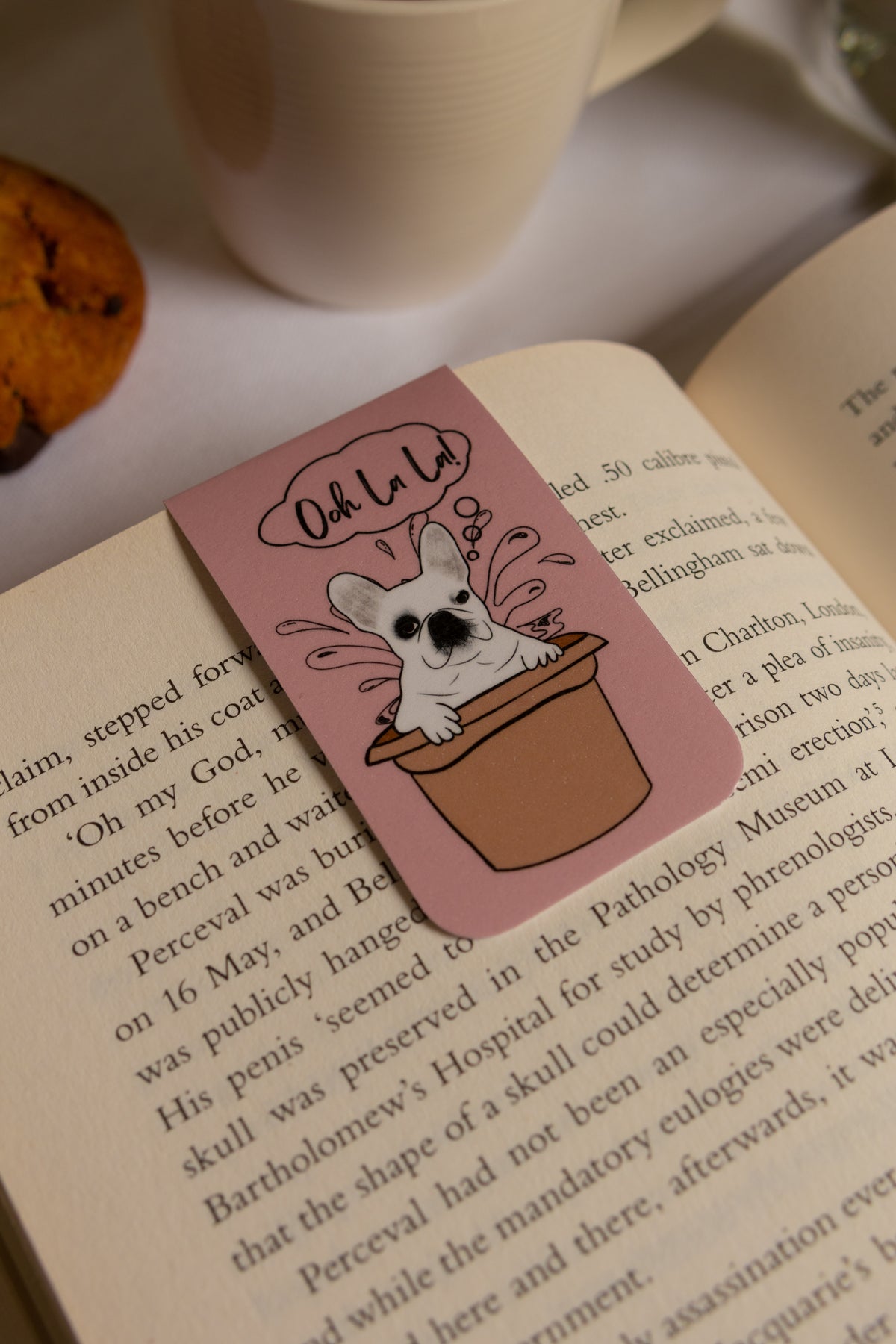 Frenchie Magnetic Bookmark (Spa & Snacks) - Dusty Pink