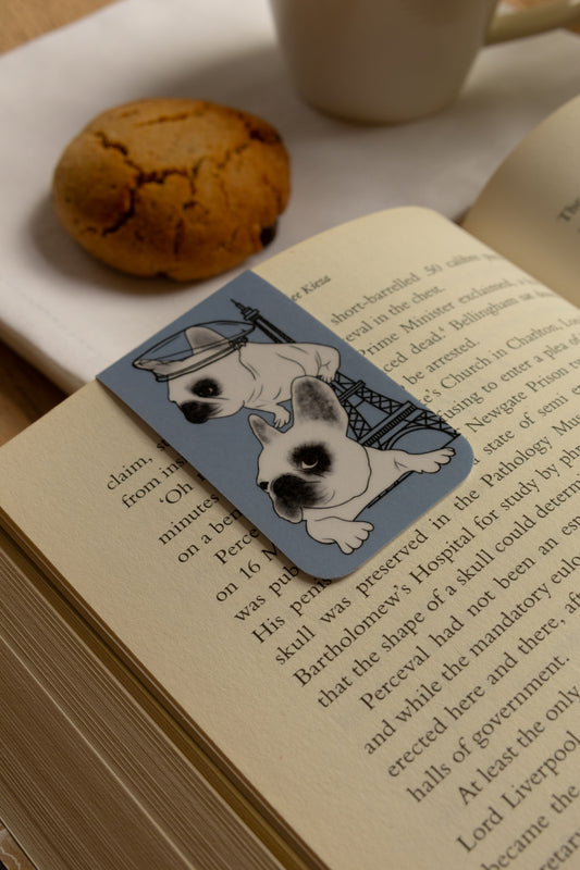Frenchie Magnetic Bookmark Parisian - Chambray Blue
