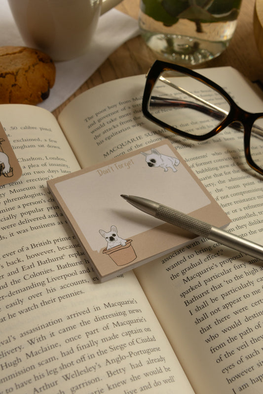 Frenchie "Don't Forget" Sticky Notes - Tan