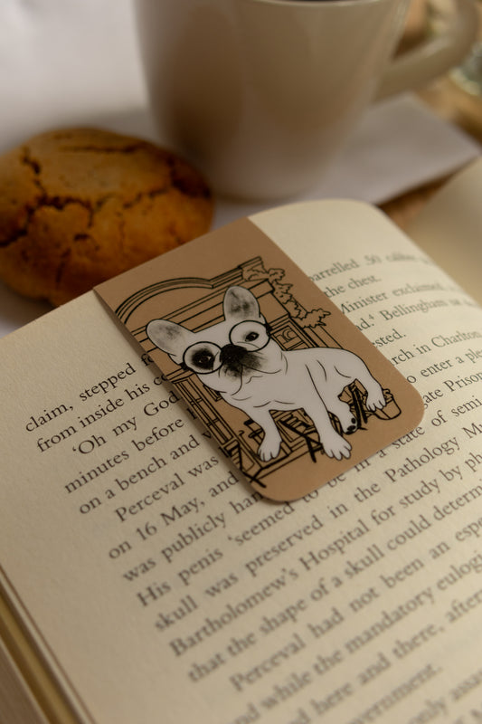 Frenchie Magnetic Bookmark Parisian - Tan