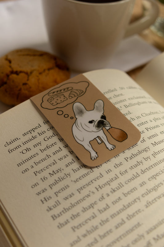 Frenchie Magnetic Bookmark (Spa & Snacks) - Tan