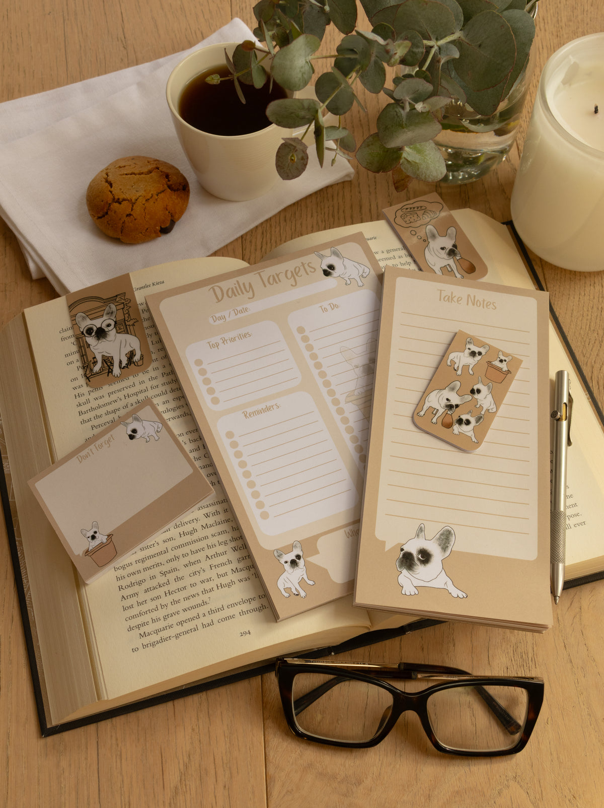 Frenchie Stationery Bundle - Tan