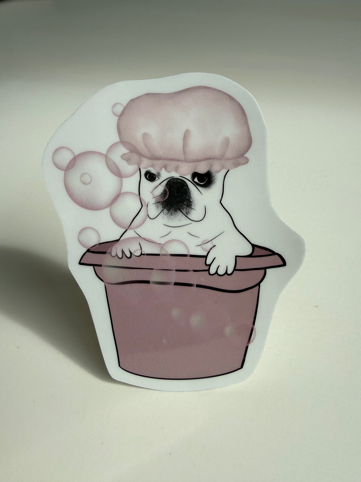 Vinyl Sticker - Diva in the Bath Frenchie