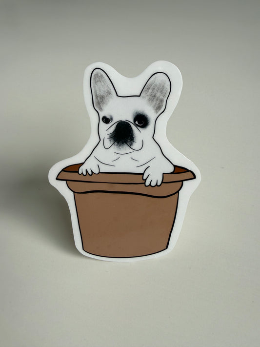 Vinyl Sticker - Bath Time Protest Frenchie