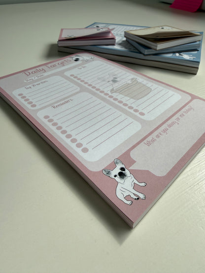 Frenchie Daily Targets A5 Notepad - Dusty Pink