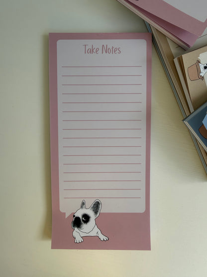 Frenchie "Take Notes" DL Notepad - Dusty Pink