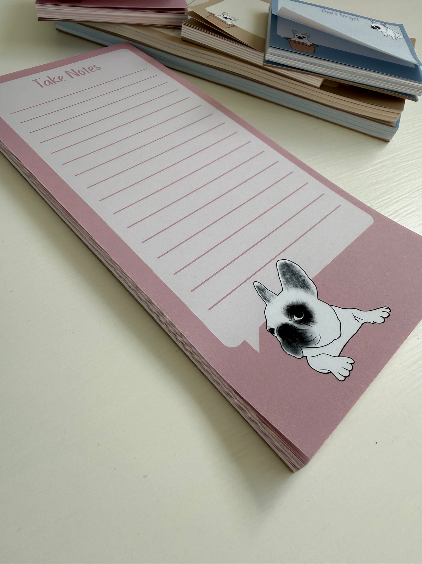Frenchie "Take Notes" DL Notepad - Dusty Pink