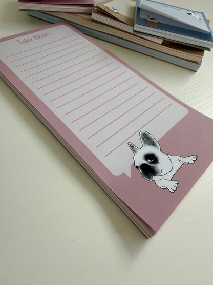 Frenchie "Take Notes" DL Notepad - Dusty Pink