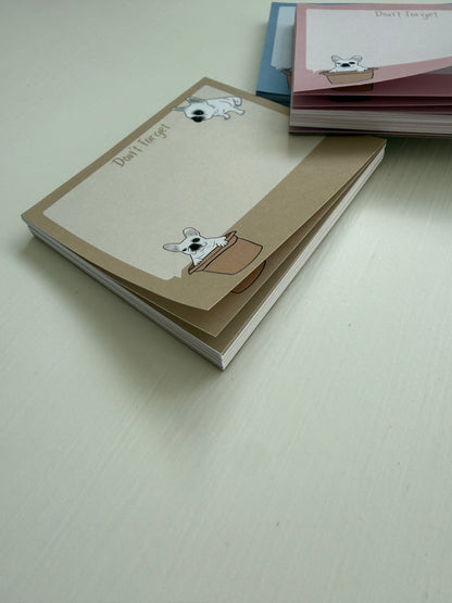 Frenchie "Don't Forget" Sticky Notes - Tan