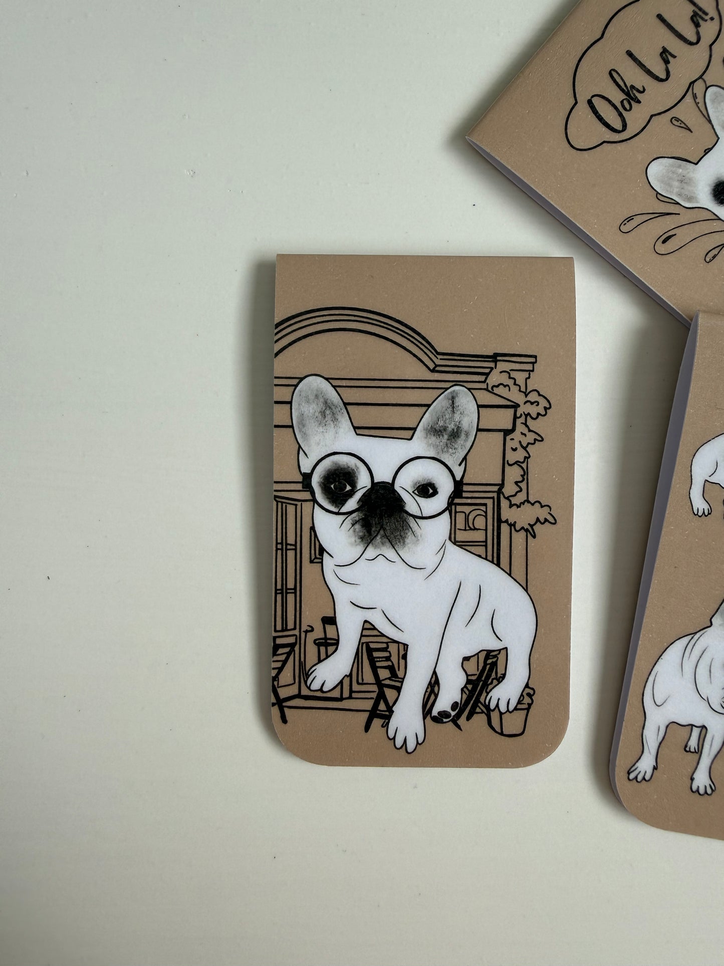 Frenchie Magnetic Bookmark Parisian - Tan