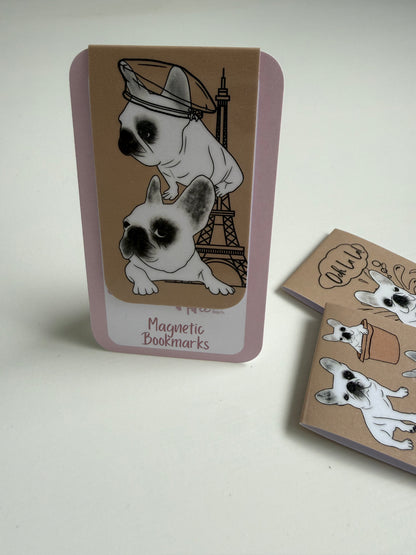 Frenchie Magnetic Bookmark Parisian - Tan
