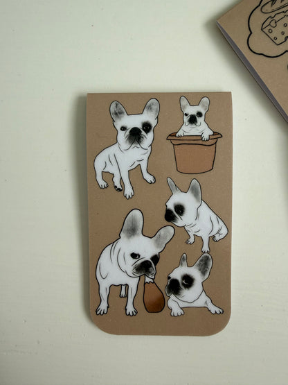 Frenchie Magnetic Bookmark (The Whole Gang) - Tan