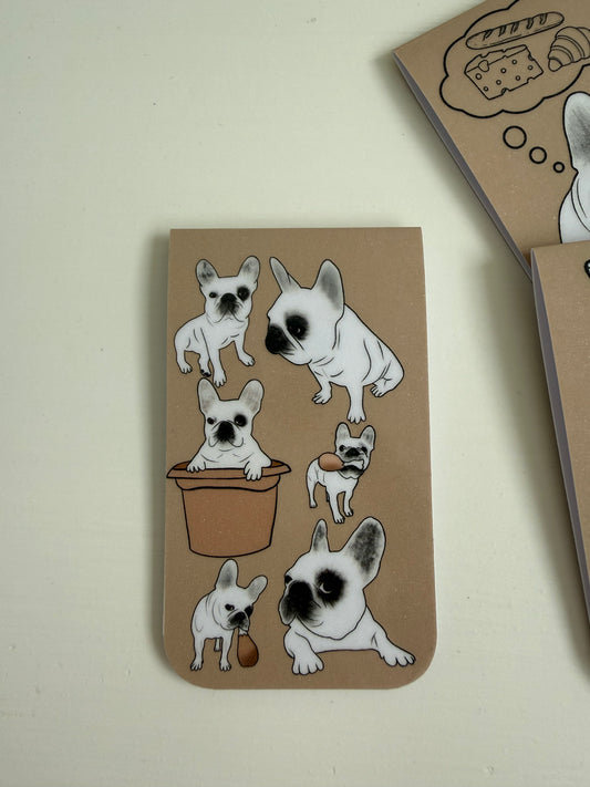Frenchie Magnetic Bookmark (The Whole Gang) - Tan