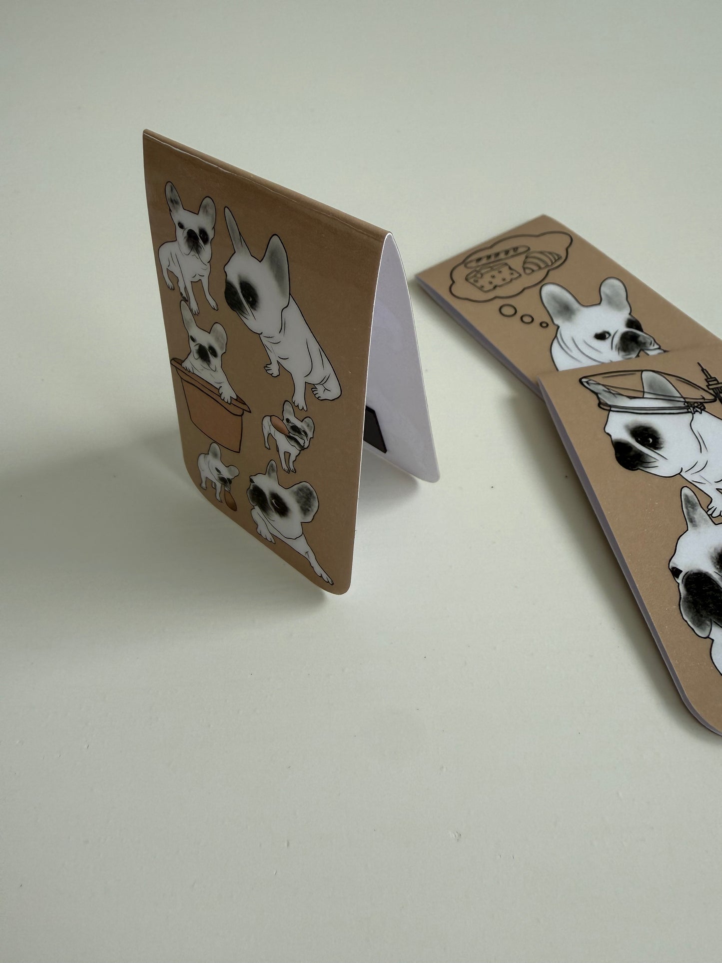 Frenchie Magnetic Bookmark (The Whole Gang) - Tan
