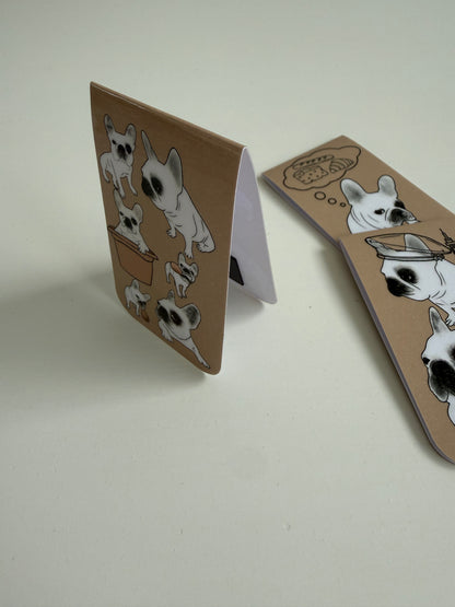 Frenchie Magnetic Bookmark (The Whole Gang) - Tan