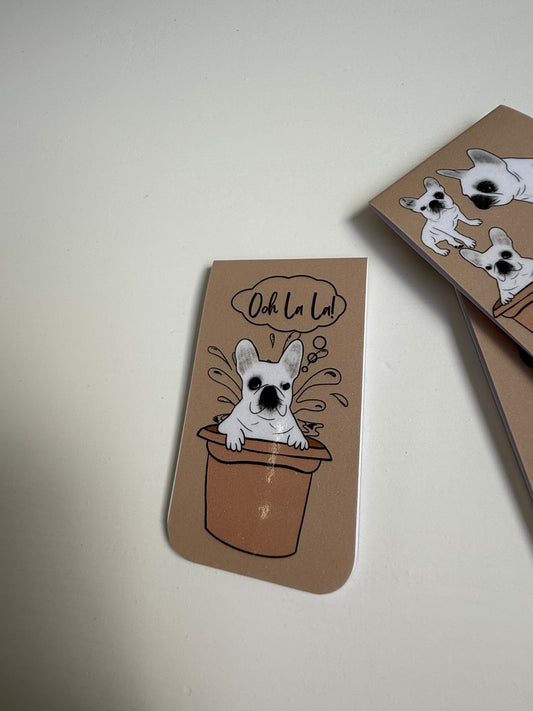 Frenchie Magnetic Bookmark (Spa & Snacks) - Tan