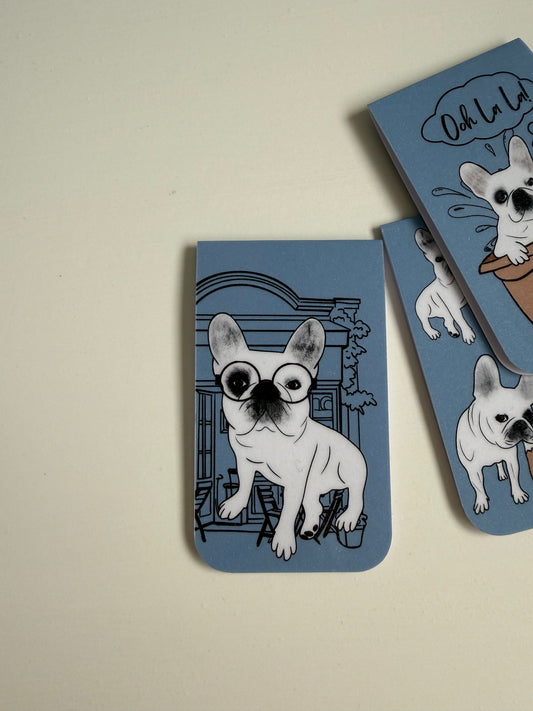 Frenchie Magnetic Bookmark Parisian - Chambray Blue
