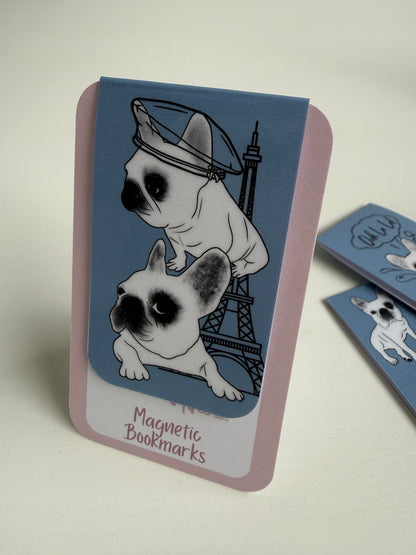 Frenchie Magnetic Bookmark Parisian - Chambray Blue