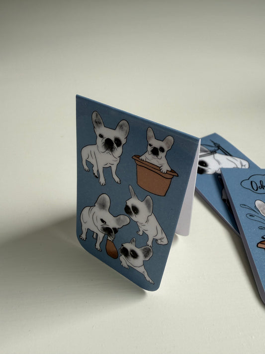 Frenchie Magnetic Bookmark (The Whole Gang) - Chambray Blue