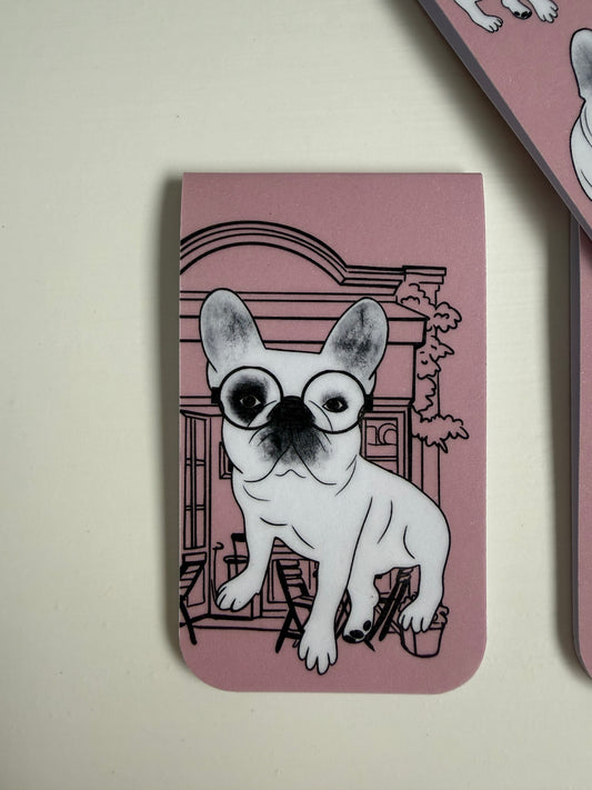 Frenchie Magnetic Bookmark Parisian - Dusty Pink