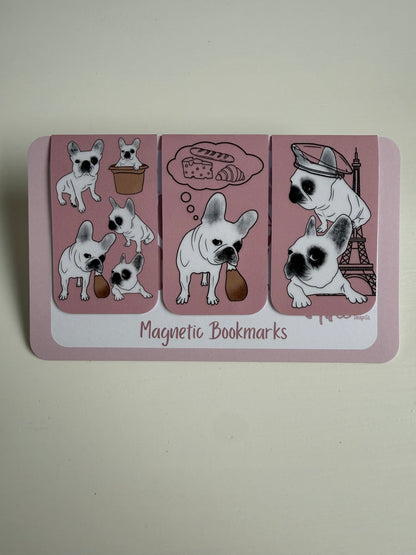 Frenchie Magnetic Bookmark (Complete Collection) - Dusty Pink