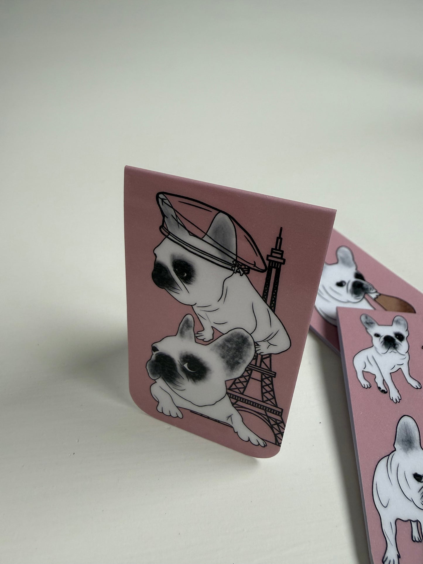 Frenchie Magnetic Bookmark Parisian - Dusty Pink