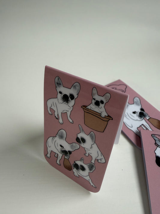 Frenchie Magnetic Bookmark (The Whole Gang) - Dusty Pink