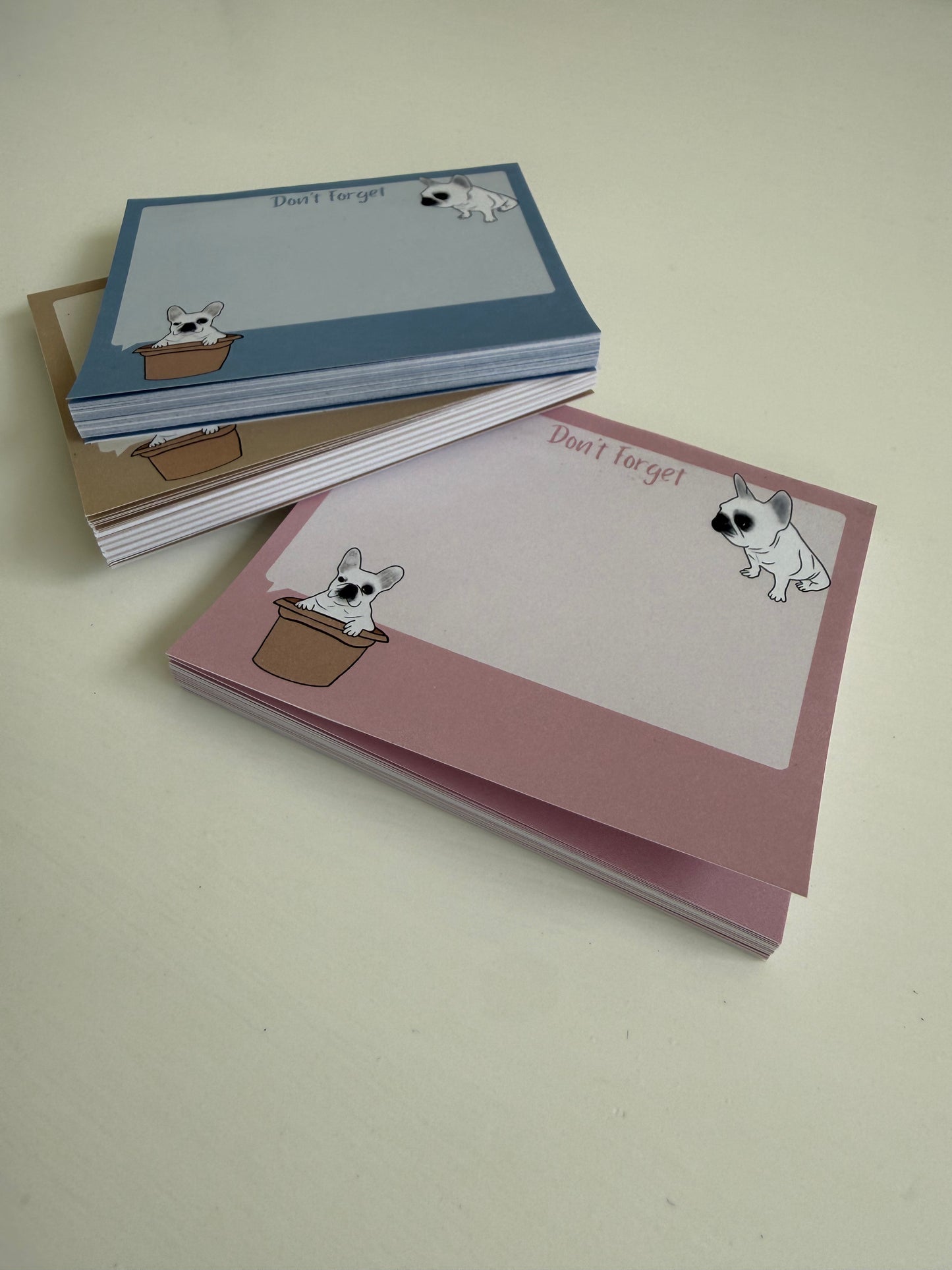 Frenchie "Don't Forget" Sticky Notes - Dusty Pink