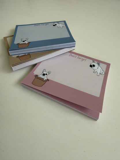 Frenchie "Don't Forget" Sticky Notes - Dusty Pink